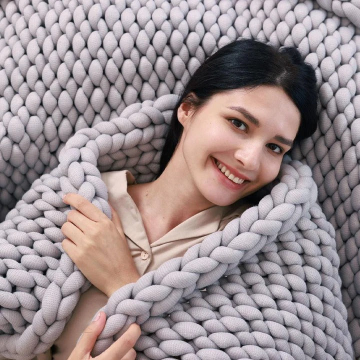 Grey Chunky Weighted Blanket