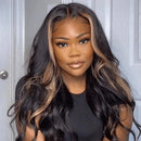 Tuneful Skunk Stripe Body Wave Wigs 13x4 5x5 HD Lace Human Hair