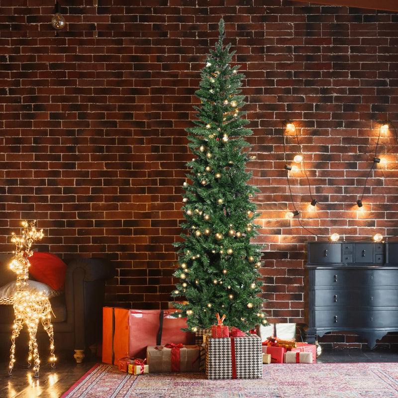 6,5 ft beflockter, gebundener, heller Weihnachtsbaum