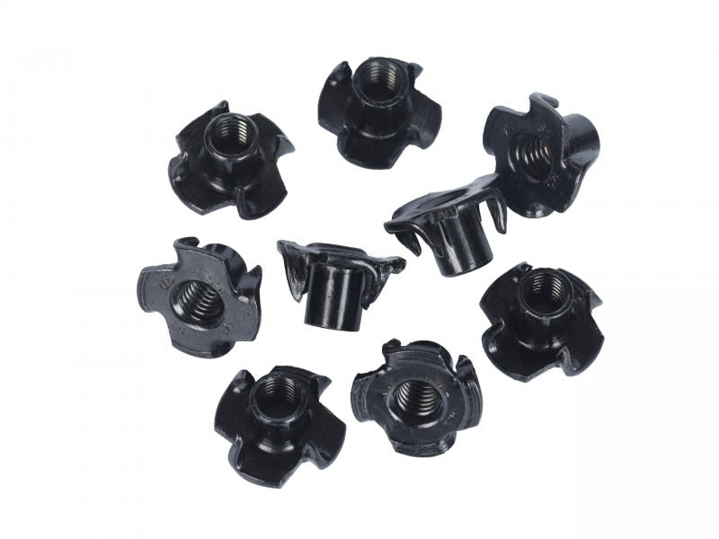 Black-Plated Zinc Four-Prong Nuts