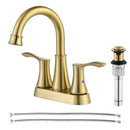 PARLOS 2-handle Bathroom Faucet Brushed Gold with Pop-up Drain & Supply Lines, Demeter,1.5GPM