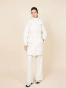 ASSUAL  Zipper Pockets Hooded Puffer Down Coat