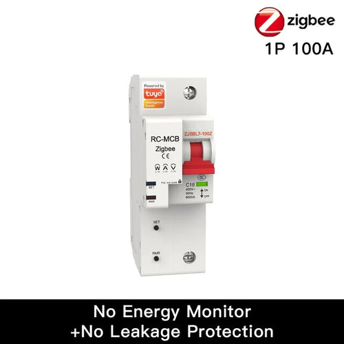 ZigBee Smart Circuit Breaker 100 A IoT Air Switch Überlast Kurzschluss Überspannungsschutz Hub erforderlich