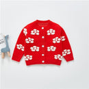 Cute flower infant baby girls cardigan sweater