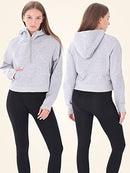 Womens Oversize LuLu Scuba Hoodie Dupes Inner Fleece Half Zip Lemon Pullover Sweatshirts Long Sleeve Tops Pocket Thumb Hole