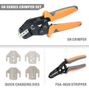 IWISS SN RATCHET CRIMPER TOOL SET AUTOMOTIVE WITH 5 QUICK CHANGING POWDER METALLURGY DIES FOR IWS4 SOLAR CONNECTOR