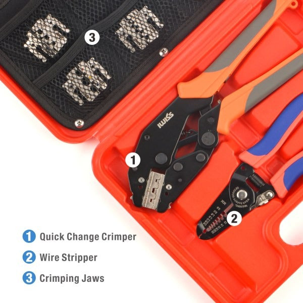 IWS-QCKIT QUICK CHANGE WIRE CRIMPING TOOL SET FOR INSULATED