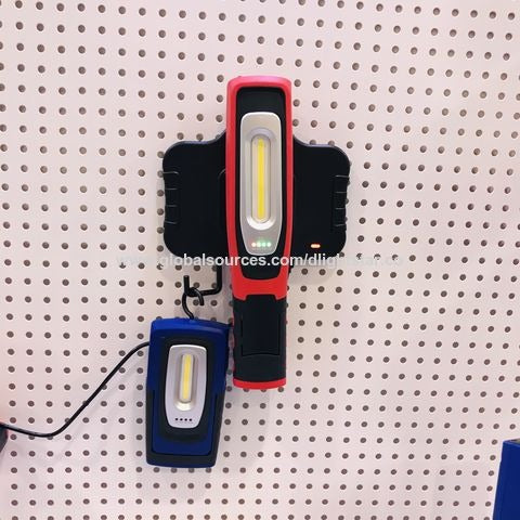 Venta al por mayor COB recargable led luces de trabajo de mano inalámbricas cargadas con base magnética, luz de inspección LED con linterna