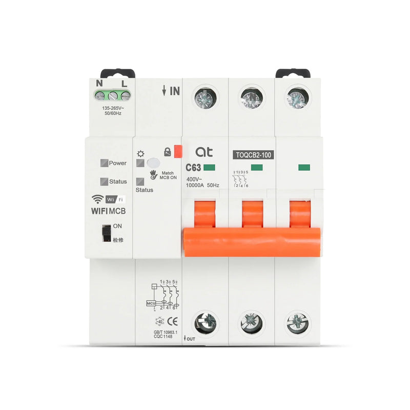 AT-QCB2 Tuya Smart Life MCB WIFI Metering Circuit Breaker