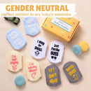 Gender Neutral Baby Socks Set with Funny Quotes (4 Pairs)