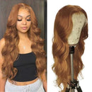 Tuneful Ginger Blonde Colored 13x4 5x5 HD Cierre frontal de encaje Pelucas de cabello humano Onda del cuerpo Pelucas frontales