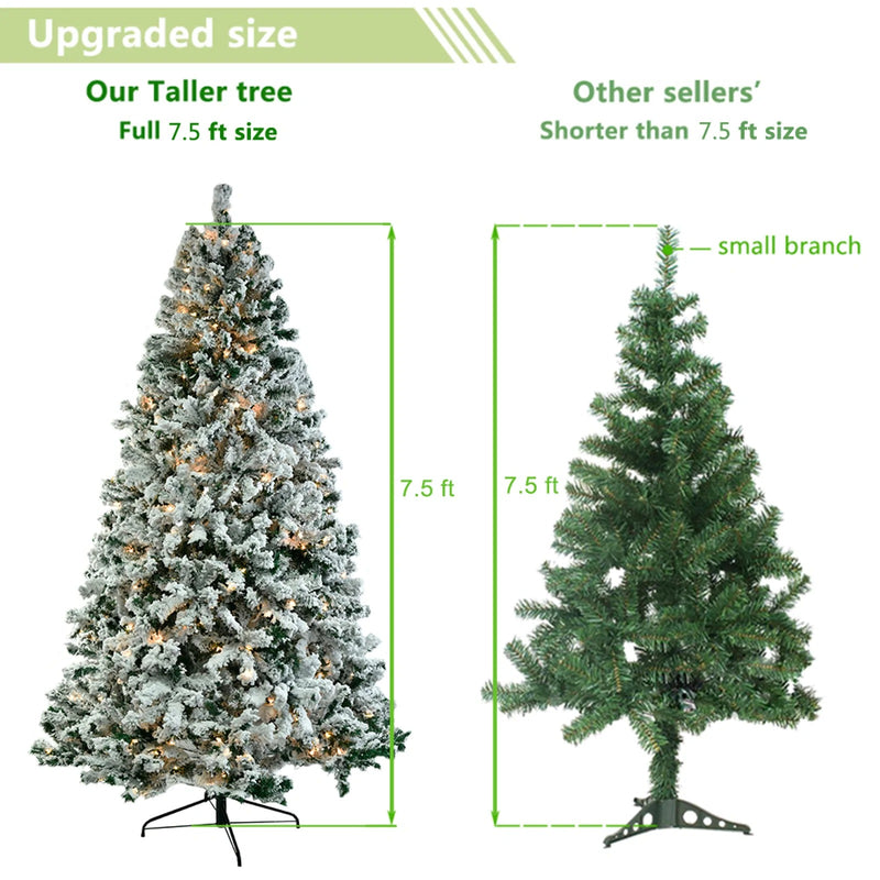 7,5 Fuß PVC-Beflockung gebundener heller Weihnachtsbaum, der sich natürlich ausbreitet, Baumstruktur