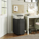 Black/White Metal 3 Drawer Slim Locking File Cabinet | DEVAISE