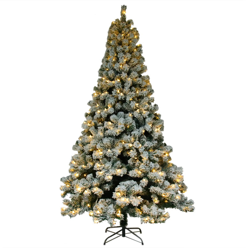 Árbol de Navidad ligero atado flocado de 6 pies