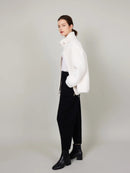 ASSUAL Warmer Wintermantel mit Stehkragen und Kunstpelztaschen