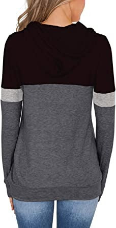 Damen Sweatshirts Langarm Grafik Pullover T-Shirt Taschen Lässige lockere Blusenoberteile