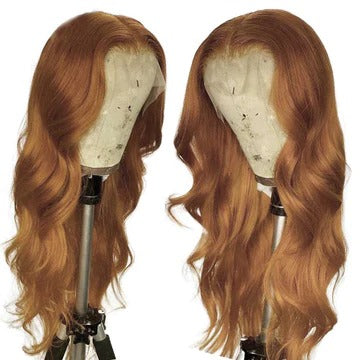 Tuneful Ginger Blonde Colored 13x4 5x5 HD Cierre frontal de encaje Pelucas de cabello humano Onda del cuerpo Pelucas frontales