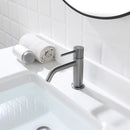 EZANDA Brass Single Handle Bathroom Faucet with Pop-up Sink Drain Assembly & Faucet Supply Lines, Gunmetal