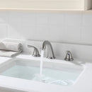 PARLOS Widespread Two Handles Bathroom Faucet with Metal Pop Up Drain and cUPC Faucet Supply Lines, Brushed Nickel
