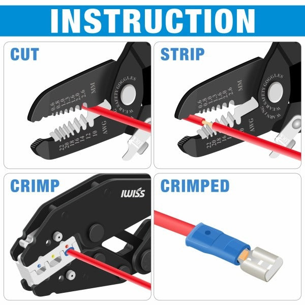 IWS-QCKIT QUICK CHANGE WIRE CRIMPING TOOL SET FOR INSULATED