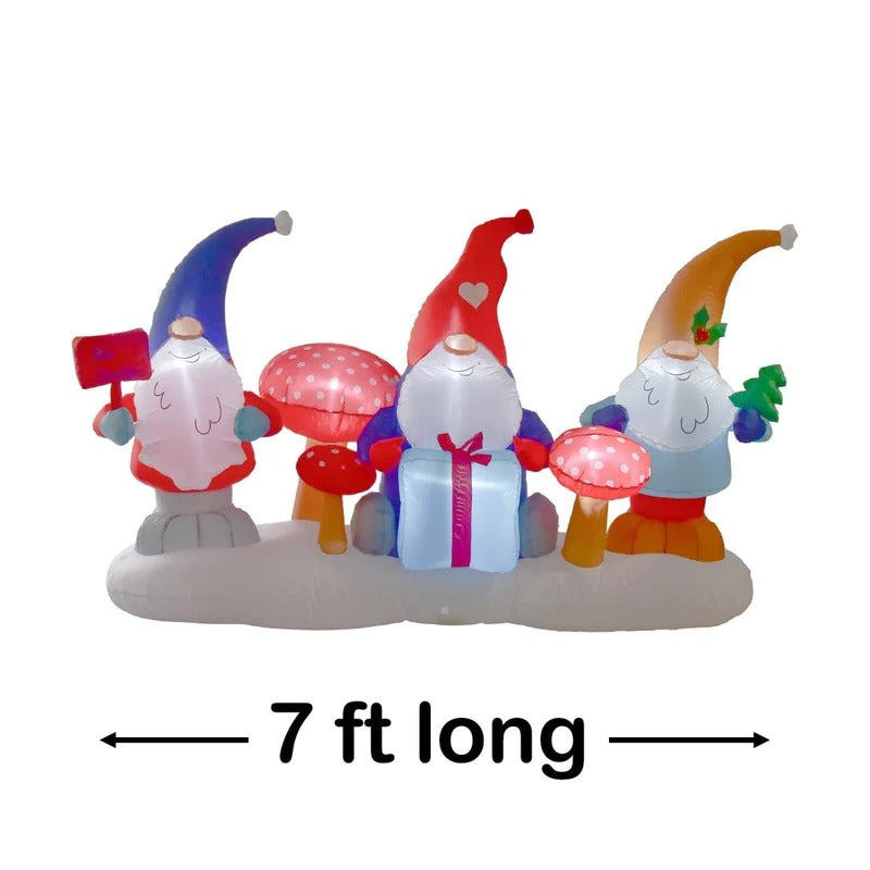 Gnomos navideños inflables de 4 pies 