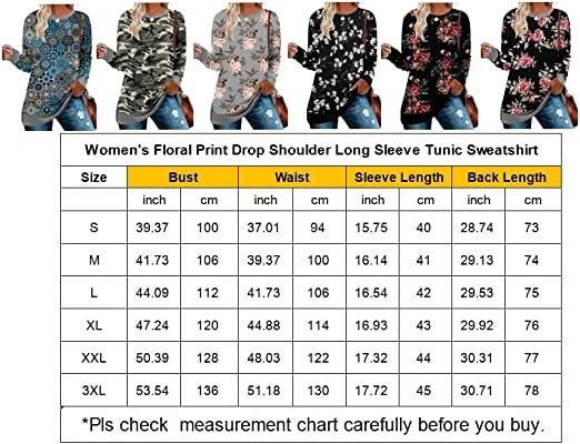 Women's Drop Long Sleeve Sweatshirt Tops Casual Crewneck Tunic Sweartshirts With Side Slits