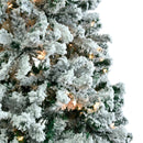 7.5ft Pvc Flocking Tied Light Christmas Tree Spread Out Naturally Tree Structure