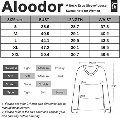 Aloodor Sweatshirt für Damen, Langarm, V-Ausschnitt, seitlich geschlitzter Saum, lässige Tunika-Oberteile