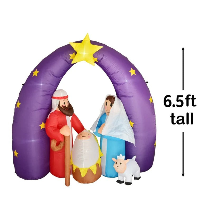 Nacimiento inflable navideño de Jesús de 6.5 pies 