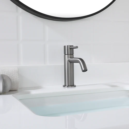 EZANDA Einhand-Badezimmerarmatur aus Messing mit aufklappbarem Waschbeckenablauf und Wasserhahn-Zuleitungen, Rotguss