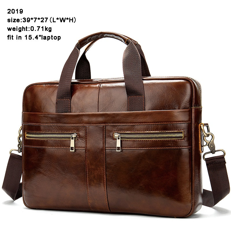 Bolso WESTAL, maletín de cuero genuino para hombre, bolso para ordenador portátil para hombre, bolso de cuero natural para hombre, bolsos de mensajero, maletines para hombre 2019