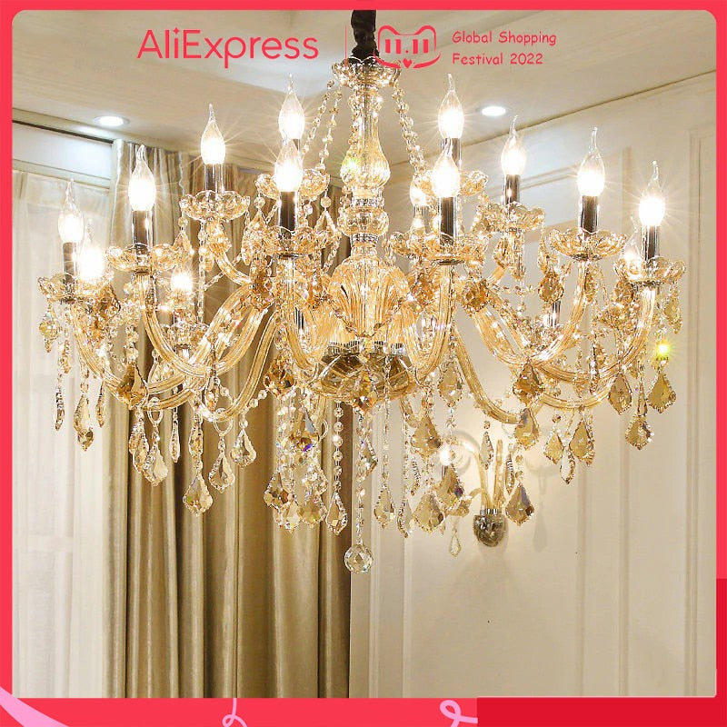 Modern Crystal Chandeliers Home Lighting lustres de cristal Decoration Luxury Candle Chandelier Pendants Living Room Indoor Lamp