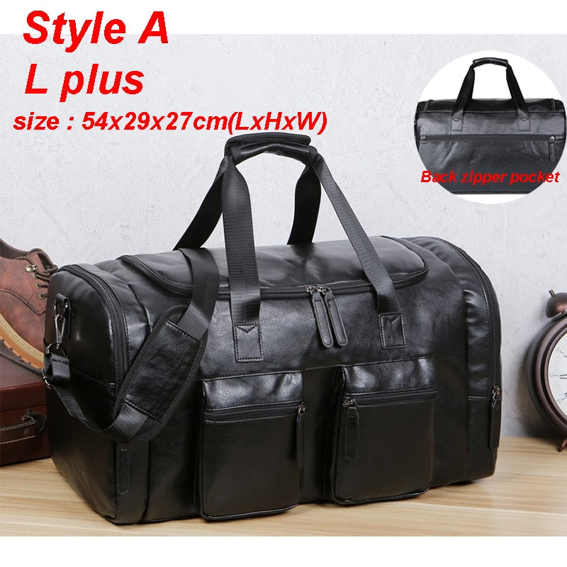 Men Quality Leather Travel Bags Carry on Luggage Bag Men Duffel Bags Handbag Casual Traveling Tote Large Weekend Bag Hot XA631ZC