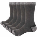 YUEDGE Men's Wick Thick Cushion Cotton Crew Sports Athletic Hiking Socks Winter Warm Socks For Male (5 Pair/Packs)
