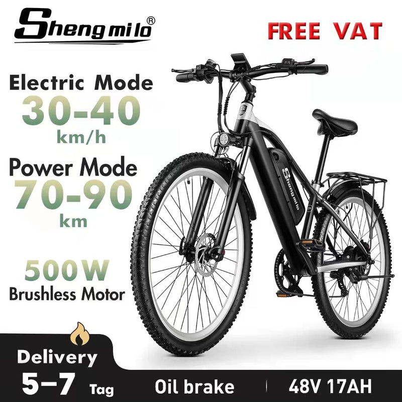 Shengmilo M90 Elektrofahrrad 500W E-Bike Herren Mountainbike 29 Zoll Erwachsenes Elektrofahrrad Offroad-Fahrrad 48V17Ah City Ebike