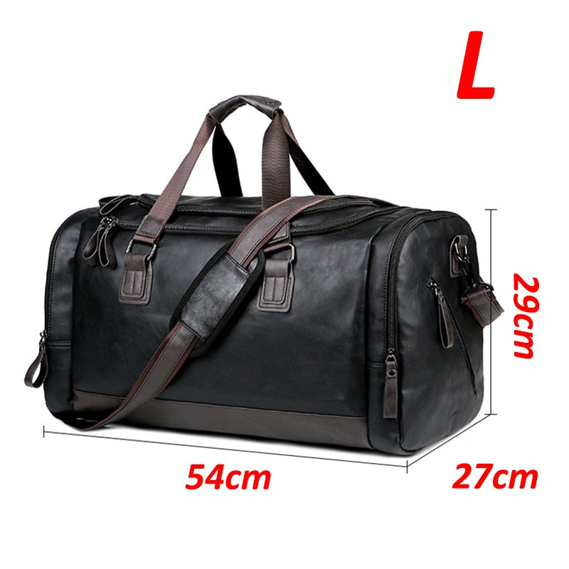 Men Quality Leather Travel Bags Carry on Luggage Bag Men Duffel Bags Handbag Casual Traveling Tote Large Weekend Bag Hot XA631ZC