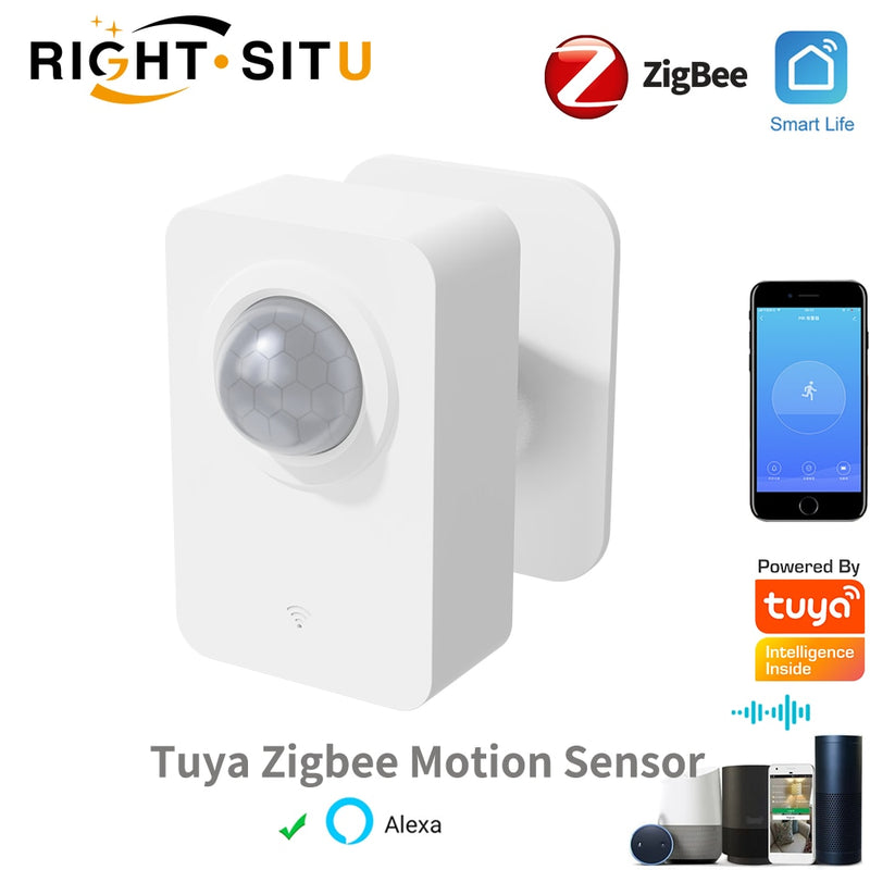 Tuya PIR-Bewegungssensor WiFi für Smart Life Passive Infraroterkennung, Sicherheitsalarmsystem-Detektor Remote-Arbeit mit Alexa