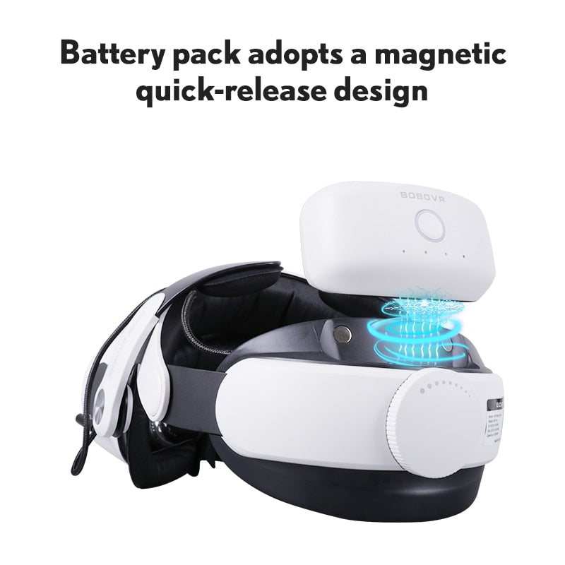 BOBOVR M2 Pro Correa para la cabeza de la batería Compatible con Oculus Quest2 con estación de carga doble ultradelgada Chaging Reemplazo de batería