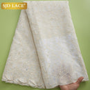 SJD LACE High Quality Swiss Voile Lace 5Yards African Cotton Lace Fabric With Hole Dubai Style For Nigerian Garment Sewing A2324