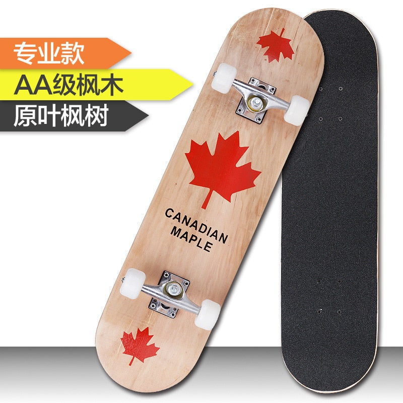 Jusenda Skateboard Double Rocker 80cm Niños Niñas Mini Longboard Complete Teenagers Skate Board Maple Deck With Bearings Wheels