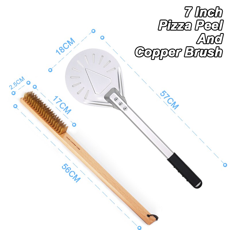 PizzAtHome 7/ 8/ 9 Inch Perforated Pizza Turning Peel Pizza Shovel Aluminum Pizza Peel Paddle Short Pizza Tool Non-Slip Handle