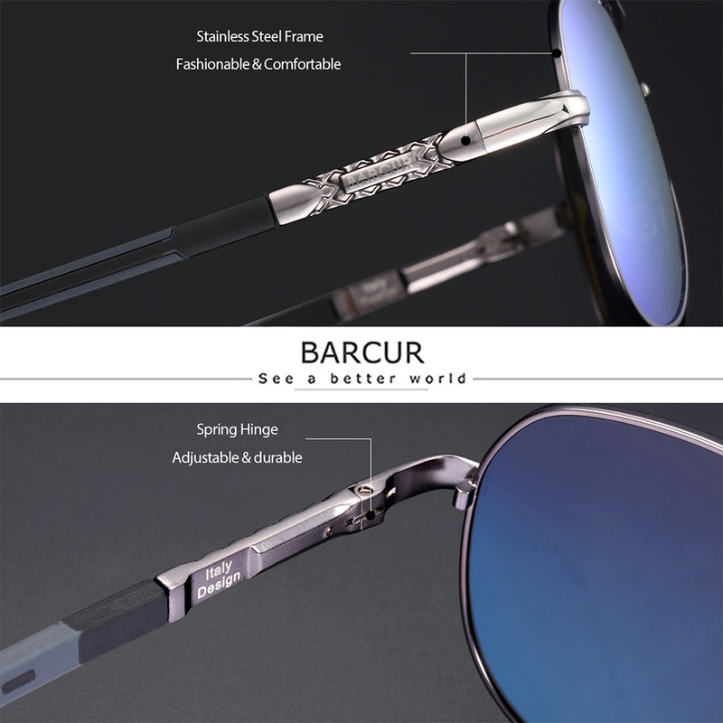 BARCUR, gafas de sol polarizadas para hombre, protección UV400, gafas de sol para conducir, gafas de sol para mujer y hombre