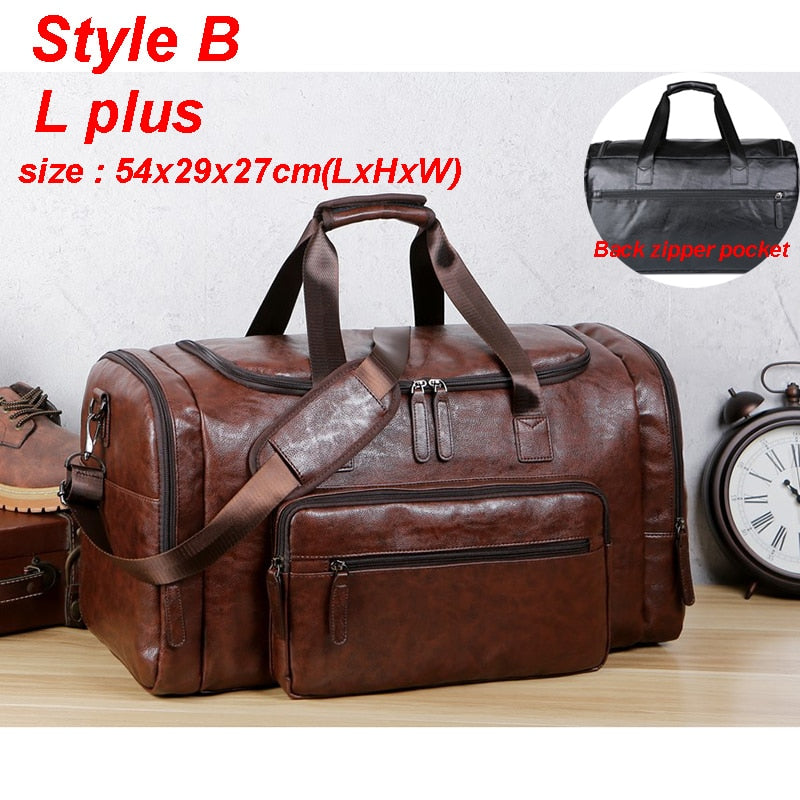 Bolsos de viaje de cuero de calidad para hombres, bolso de equipaje de mano, bolsos de lona para hombres, bolso de mano, bolso de viaje informal, bolso de fin de semana grande, oferta XA631ZC