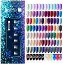 Beautilux Gel Nail Polish Kit Platinum Glitter Bling Gloss Holographic Mermaid Semi Permanent Nails Gels Lacquer Nail Varnish