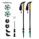 Hitorhike/Homful 195g/pc carbon fiber external quick lock Trekking poles hiking Collapsible stick nordic walking stick Crutch