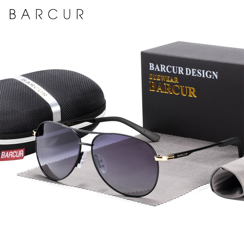 BARCUR Men Gradient Women Sunglasses Polarized Sun glasses for Men Pilot Gafas Oculos De Sol Masculino