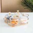 Dried Fruit Salad Plate Snack Dishes Transparent Round Dessert Jar Dish Snacks Grid Food Storage Preserved Tray Box Lid Bowl