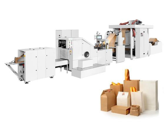 ROLL FEEDING SQUARE BOTTOM PAPER BAG MACHINE WITH 2/4 COLORS PRINTING MACHINE