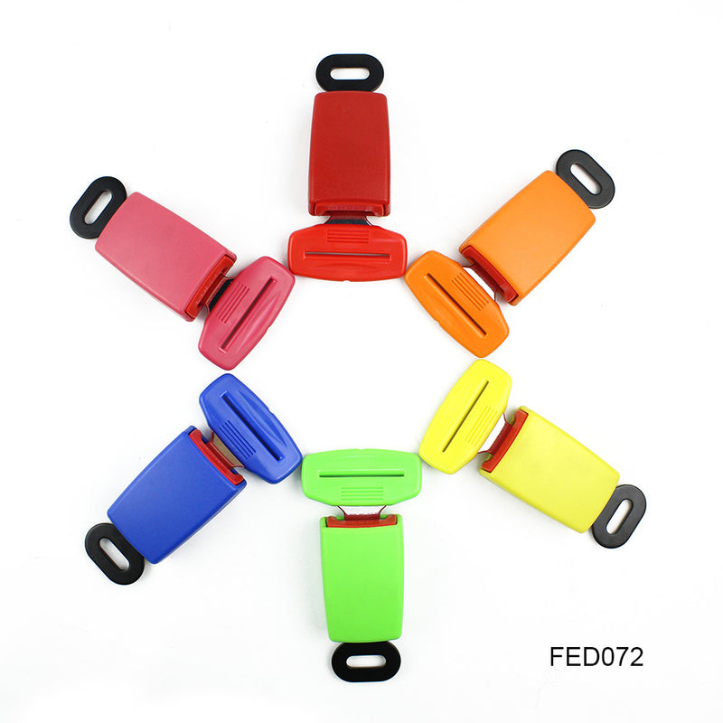 FED072 Orange Side Press Button Seatbelt Buckle Multi Colors