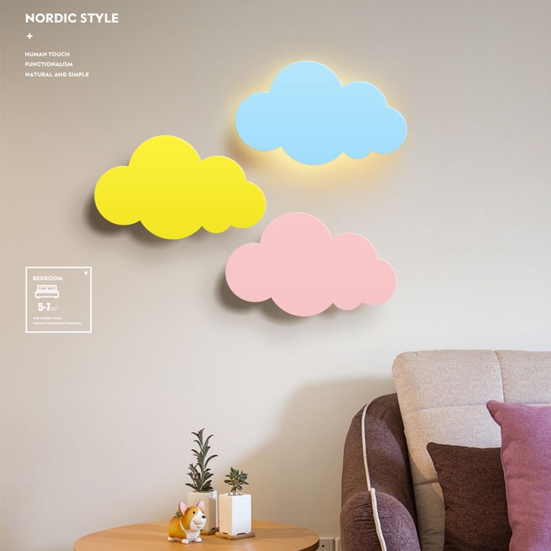 Homhi Cloud Kids Wall Decor Loft Bed Wall Light Fixture Habitación de los niños Sconce In The Nursery Lámparas Decoración estética HWL-016